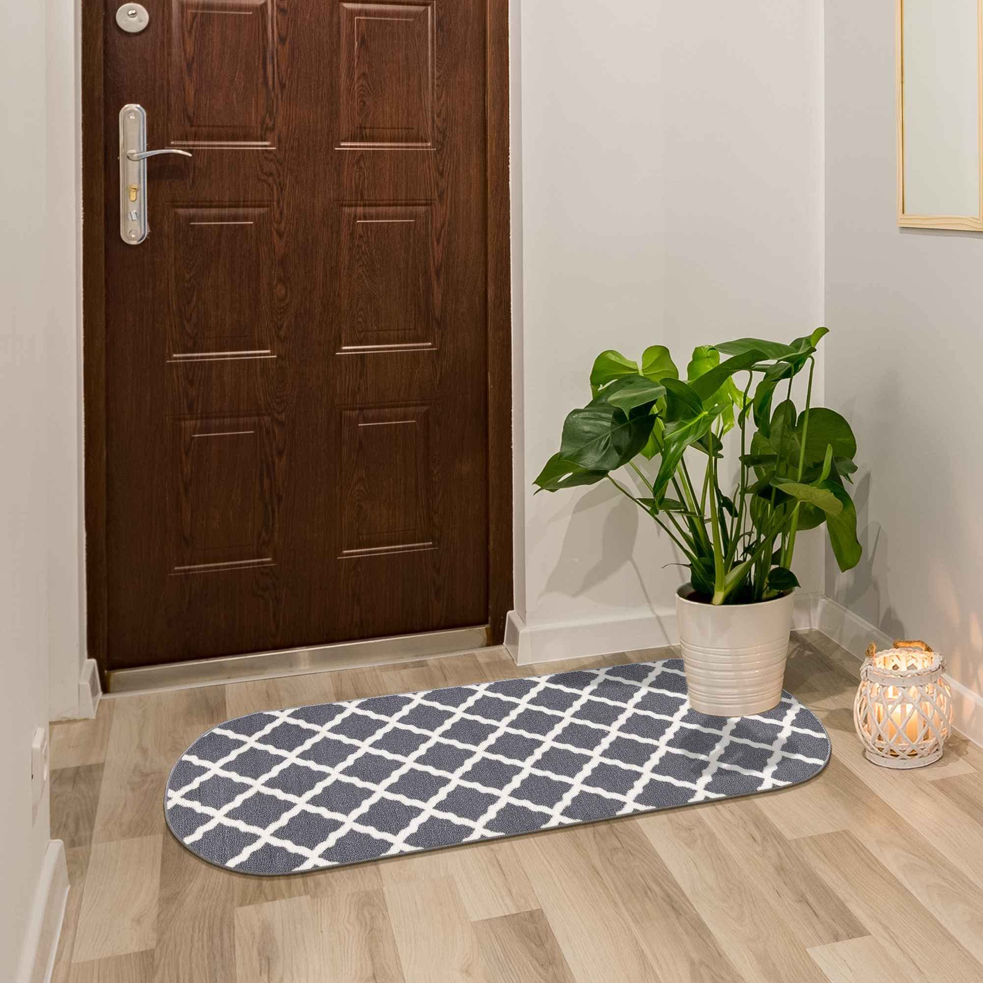 Ottomanson Glamour Collection NonSlip Rubberback Moroccan Trellis