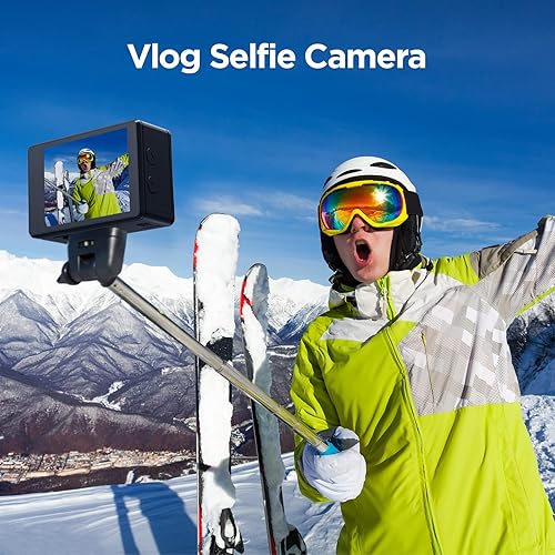 Miniatura 6 de TIMNUT Cámara de acción 4K con pantalla táctil  Pantalla dual Ultra HD EIS WiFi, cámara deportiva, 40 M, cámara impermeable de 170 , gran angular,