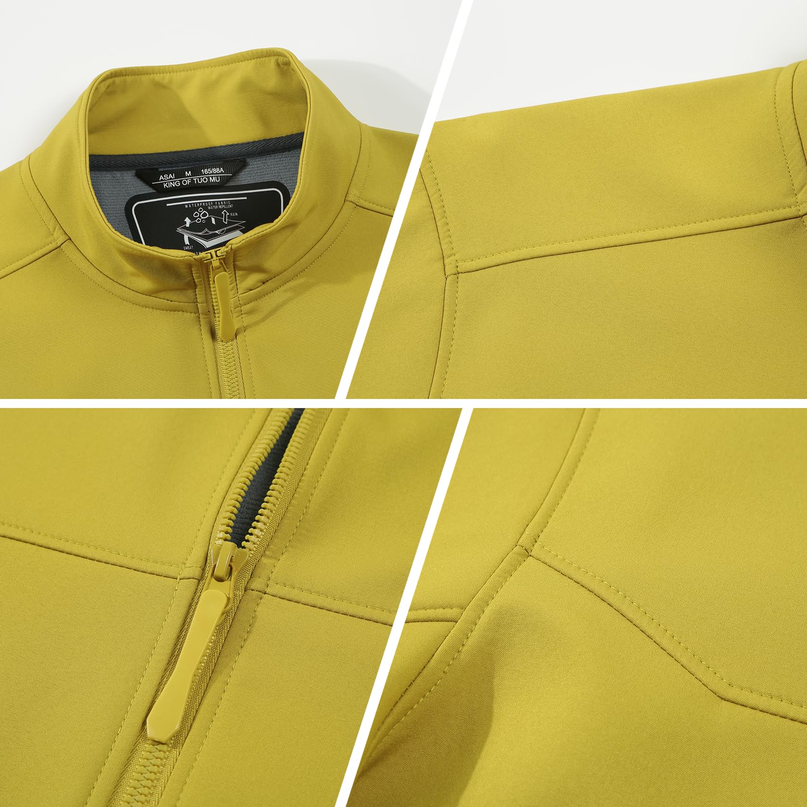 Veste d'extérieur personnalisable pour homme - Coupe-vent - Doublure polaire - Col montant - Manteau de travail en softshell - Personnalisable