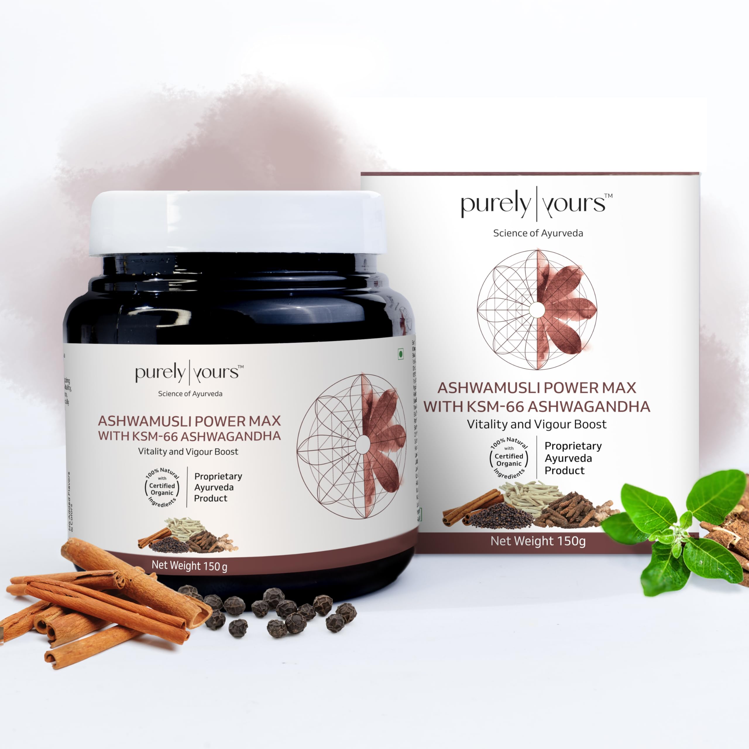 Purely Yours Ashwamusli Power Max Powder for Men | KSM 66 Ashwaghandha and Safed Musli | Ayurvedic Booster for Stamina & Energy | Enhances Endurance & Muscle Strength | 150g