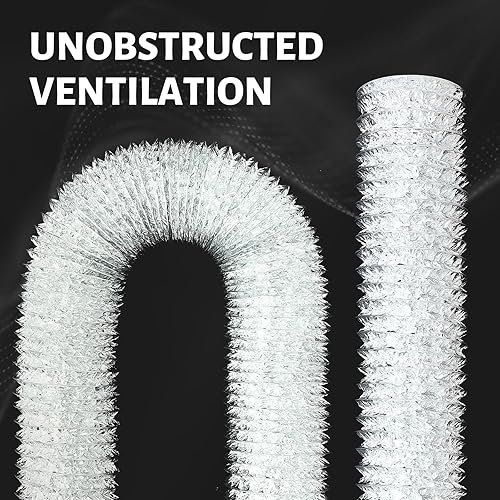 Miniatura 5 de Zonon Manguera de ventilación para secadora de pies, conductos flexibles de papel de aluminio no aislados, con abrazaderas de acero inoxidable y