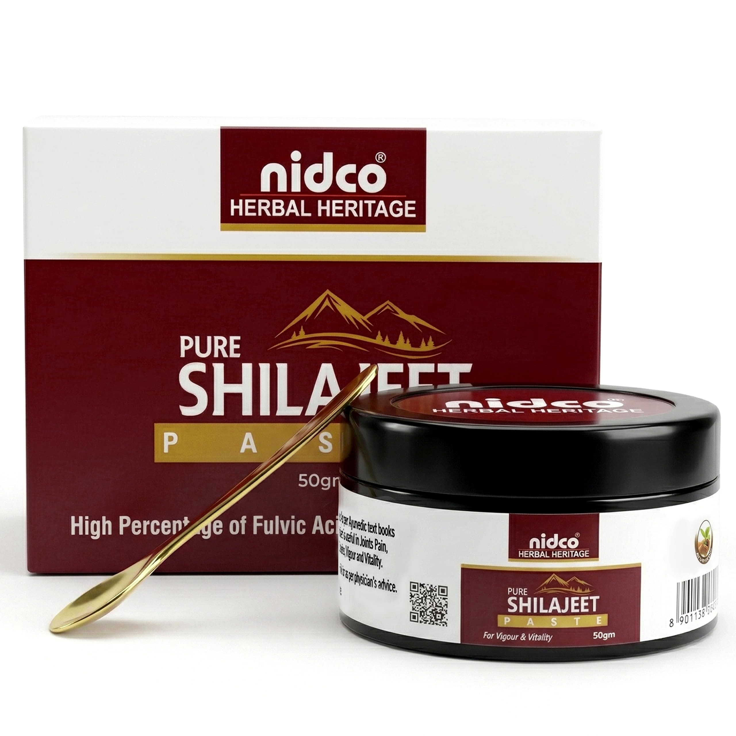 NIDCO Herbal Heritage Shilajit Resin for Men 50gm | 80 Servings | Boosts Natural Energy, Muscle Growth & Stamina | Original Himalyan Shilajeet Energy Paste | 250mg/Serving | 100% Ayurvedic