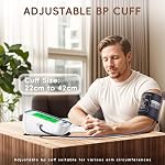 Alcarefam Machine à pression artérielle pour usage domestique, 3 Moniteur de pression artérielle rétroéclairé couleur, automatique BP Machine avec 22-42cm Le bras supérieur est un gros pantalon, 2 x 99 Mémoire & Compteur de vitesse de la voix, de l'impulsion/du cœur