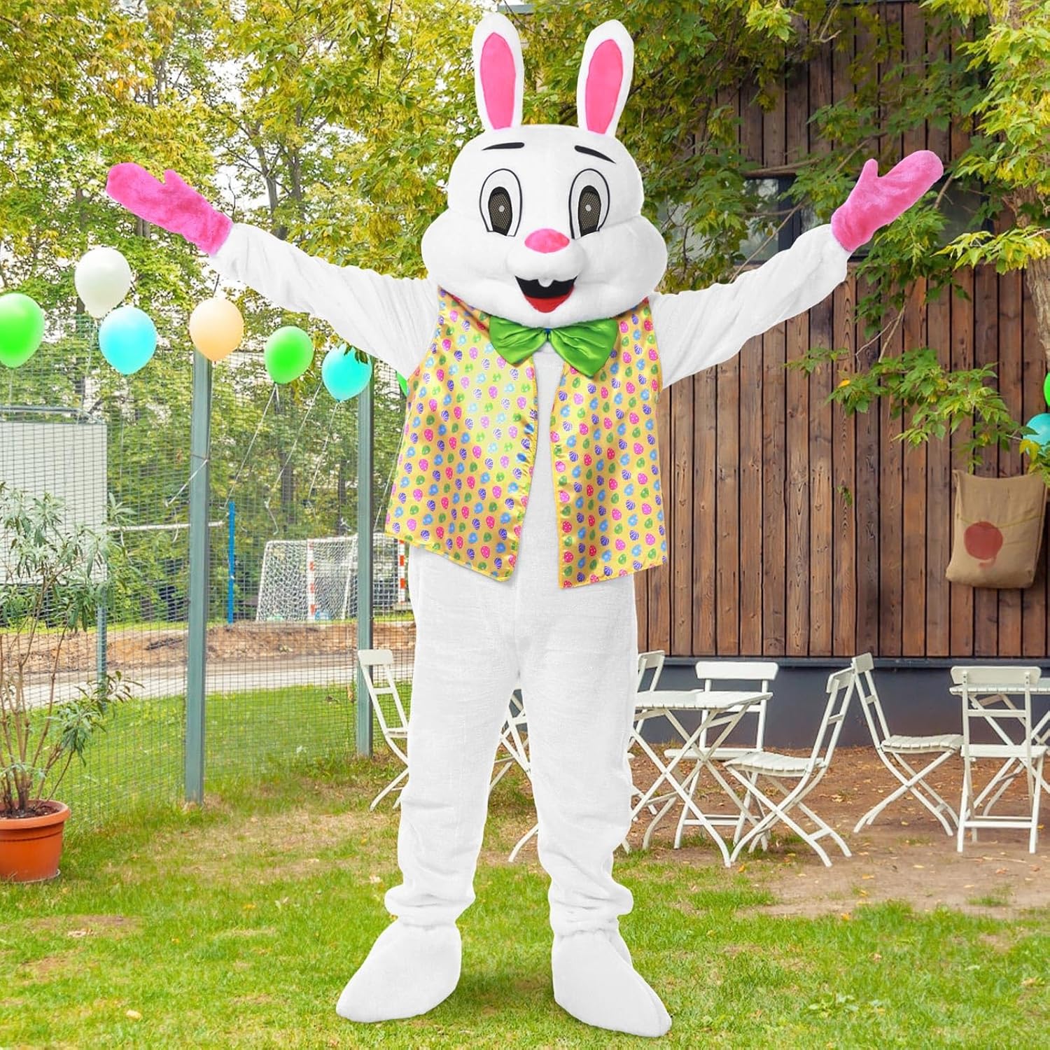 Easter Bunny Costume Adult,6 Pcs Easter Rabbit Bunny Suit Mascot Fancy Dress - Image 6