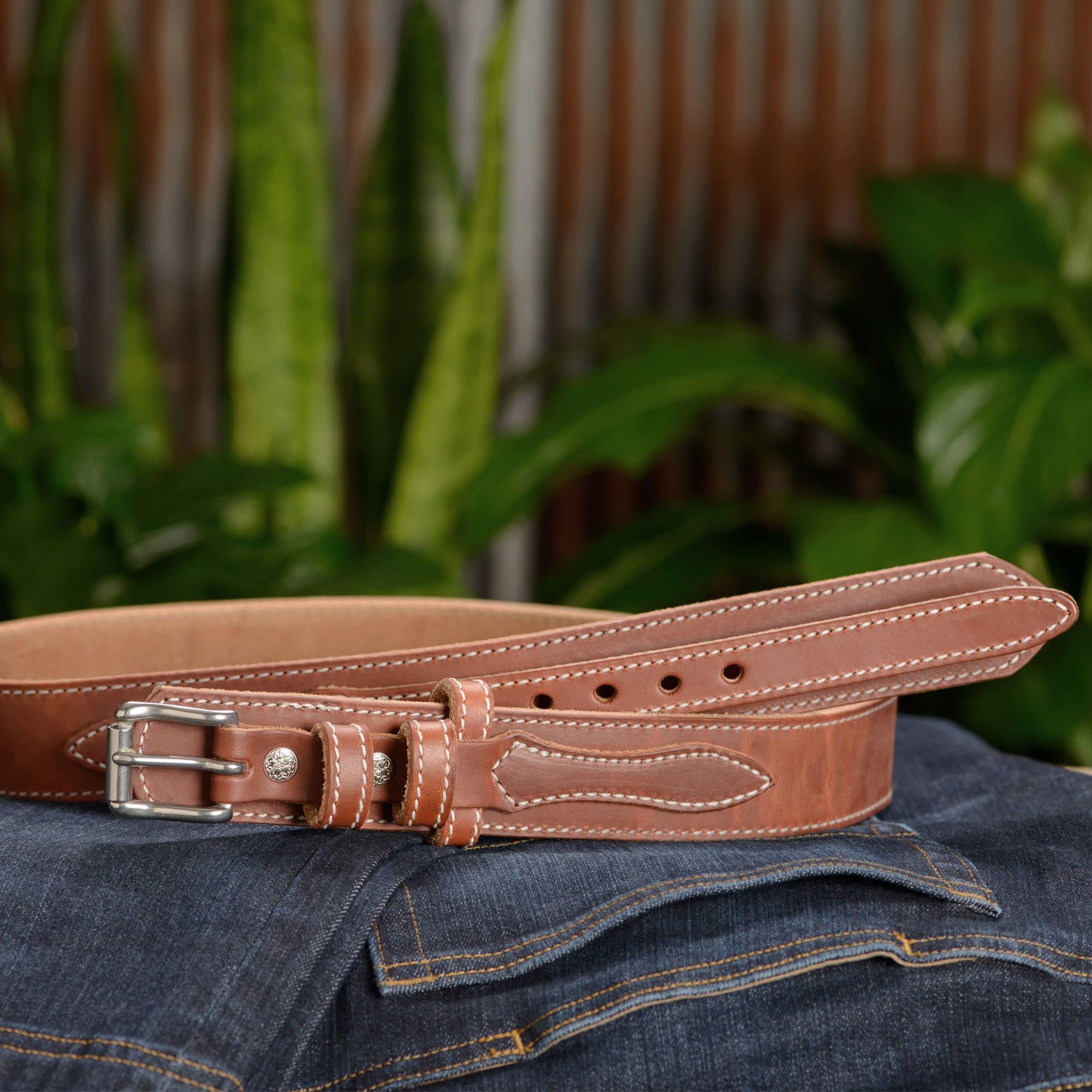 Bullhide Belts Mens Leather Belt for Work, Casual, Dress, 1.50