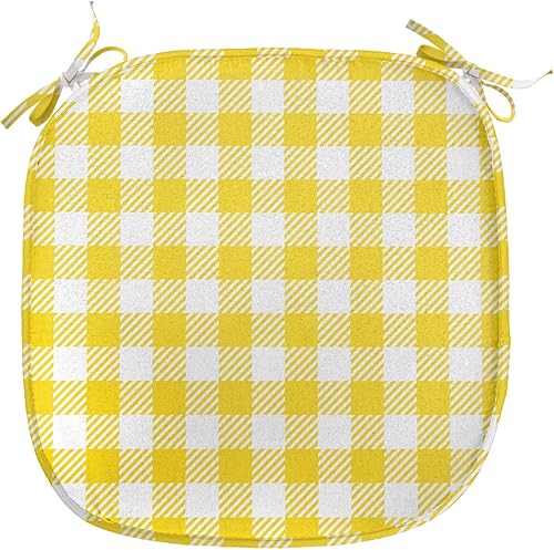 Lunarable Cojín abstracto para asiento de silla, inspirado en la temporada de primavera y verano, patrón de estilo retro clásico vívido a cuadros,