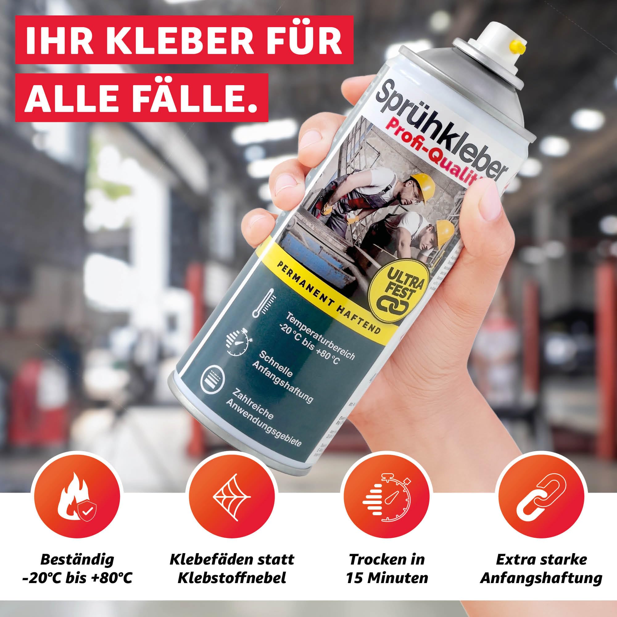 Klej w sprayu Big Difference z regulowaną głowicą natryskową 400 ml aerosol (12 x klej w sprayu z regulowaną głowicą natryskową)