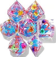 Vista 10 de Juego de dados de Dungeons and Dragons DND, juego de dados de resina poliédrica D&D, adecuado para juegos de rol, RPG, Pathfinder, juego de dados DND