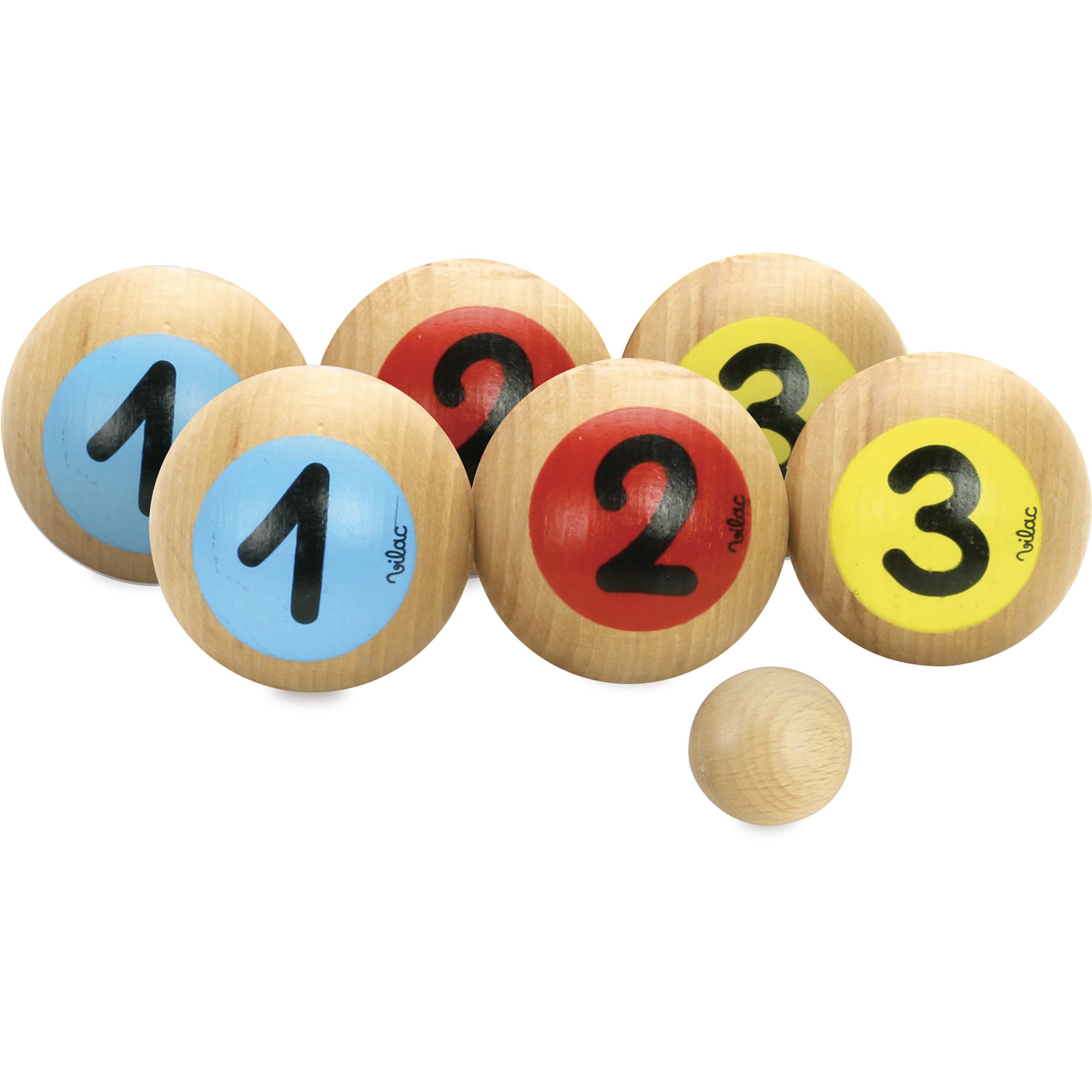 VILAC - jouet en bois - Jeux de plein air - Jeu de Pétanque 1, 2, 3 en Sac - 4053