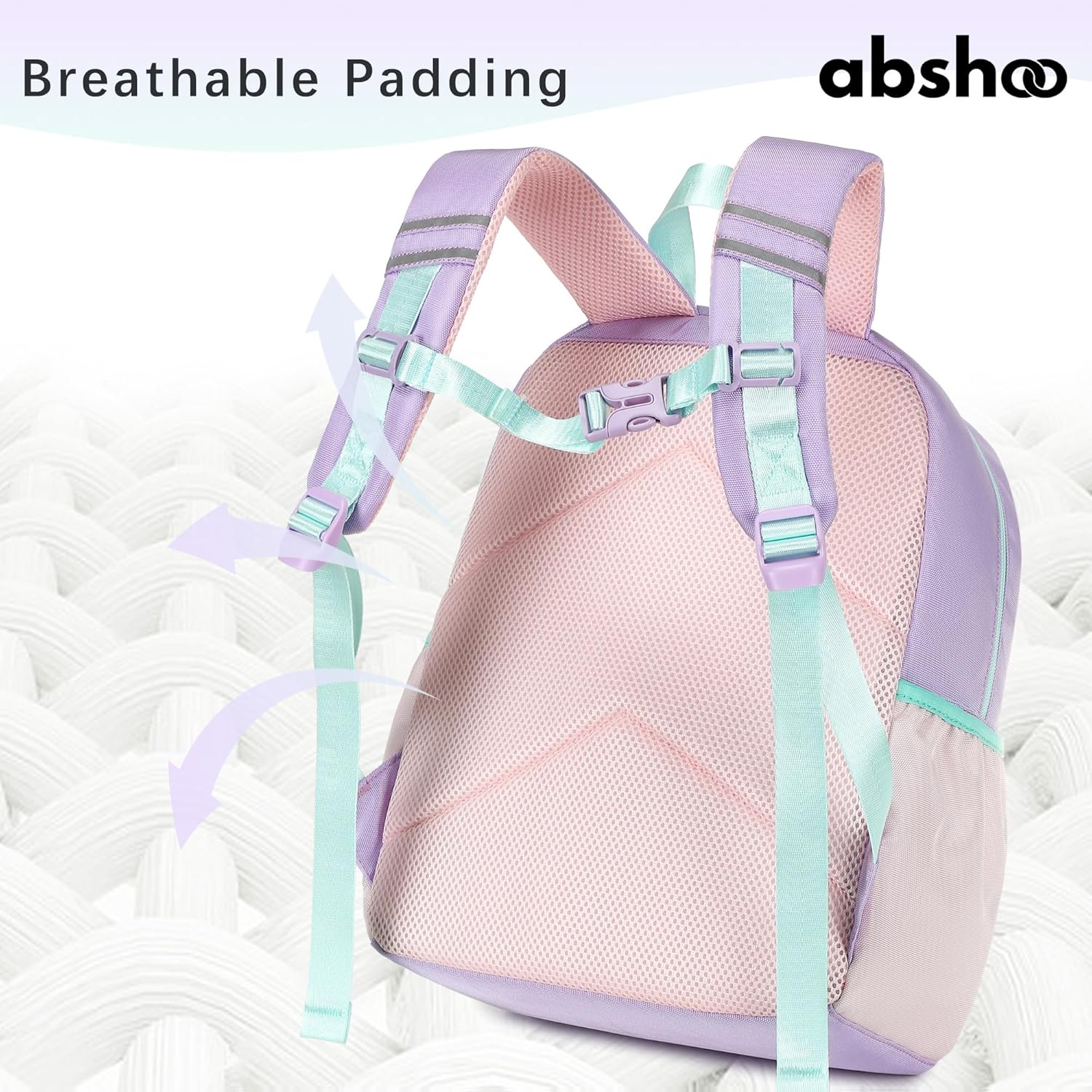abshoo Kindergarten Backpack for Girls Preschool Backpacks School Bookbag for Kids 4-8(Pink and Purple) - Image 2