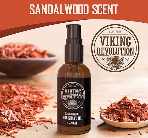 Viking Revolution Sandalwood Pre-Shave Oil - 1oz For Men(1 Fl Oz (Pack of 2))