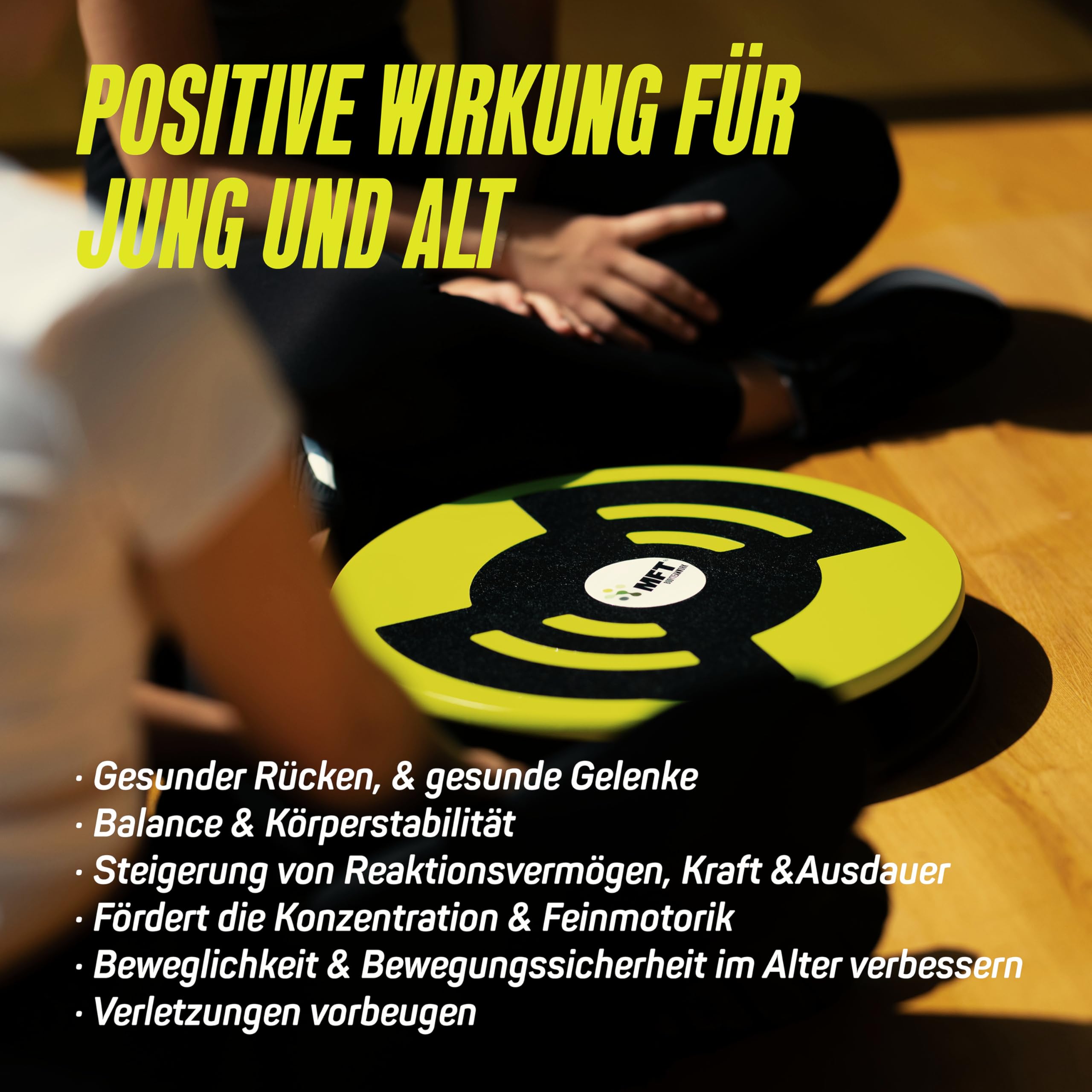 MFT Challenge Disc Digital Balance Board mit digitalem Balancesensor mit kostenloser App für Bewegung und Spaß, Premium Qualität aus Holz mit rutschfesten Belägen, Wackelbrett (made in Austria)