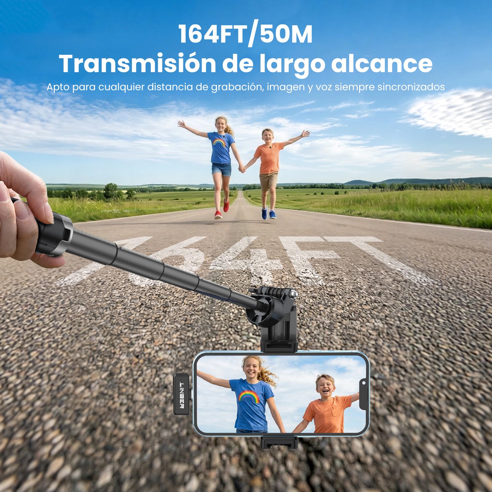 Micrófono lavalier inalámbrico para iPhone, Mini magnético | Cancelación de ruido IA, conexión rápida, batería 6h, ideal para Vlogs, entrevistas y directos