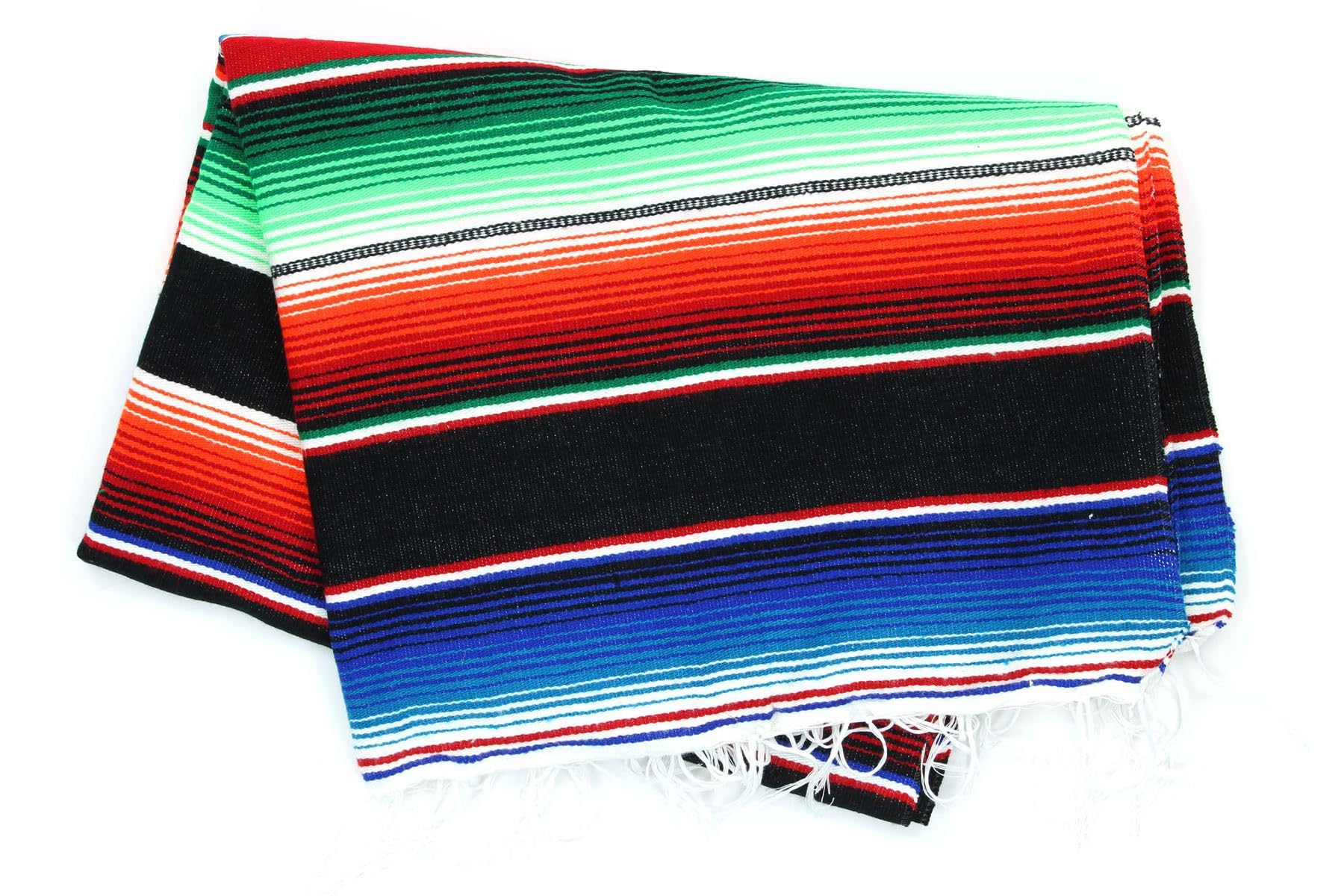 Loudelephant Unisex Black Handwoven Mexican Serape Small 192Cm X 88Cm