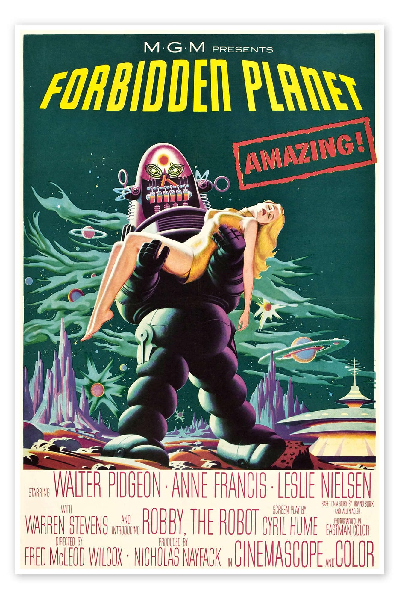 Posterlounge Planeta prohibido Póster | 100 x 150 cm Cuadros Decoración para la pared