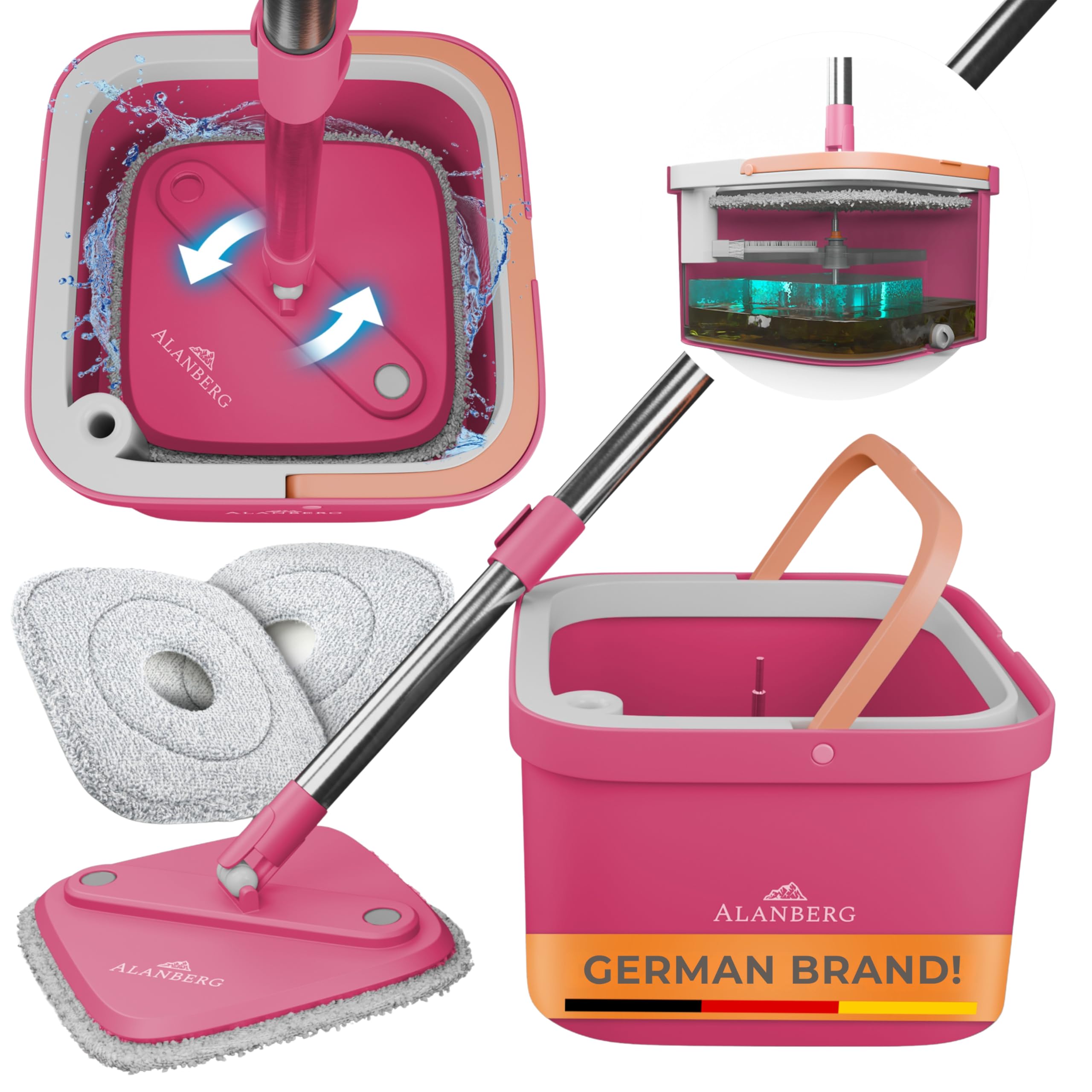 ALANBERG Spin Mop and Bucket Set