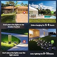 Vista 7 de Peasur Luces solares de suelo para exteriores, paquete de 8 luces planas de disco con energía solar, IP68 impermeable, antioxidante, iluminación