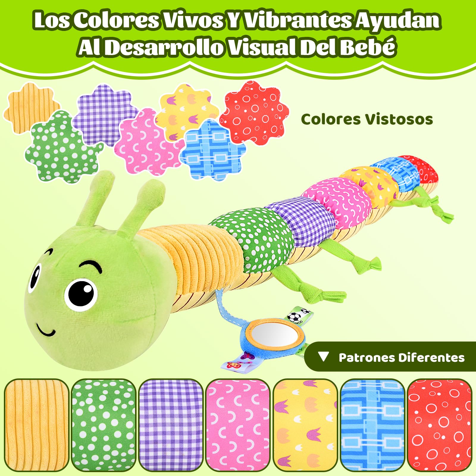 Herenear Juguete de felpilla de felpa, juguete musical de peluche, sonajero y texturas, juguete para bebé de 6 meses, regalo para niños y niñas