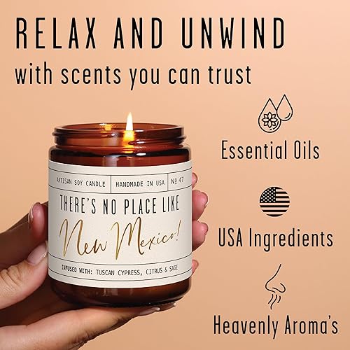 Vista 28 de Regalos de Nueva York, decoración de Nueva York para el hogar – 'There No Place Like New York Candle, con manzana jugosa, canela y calabaza I New