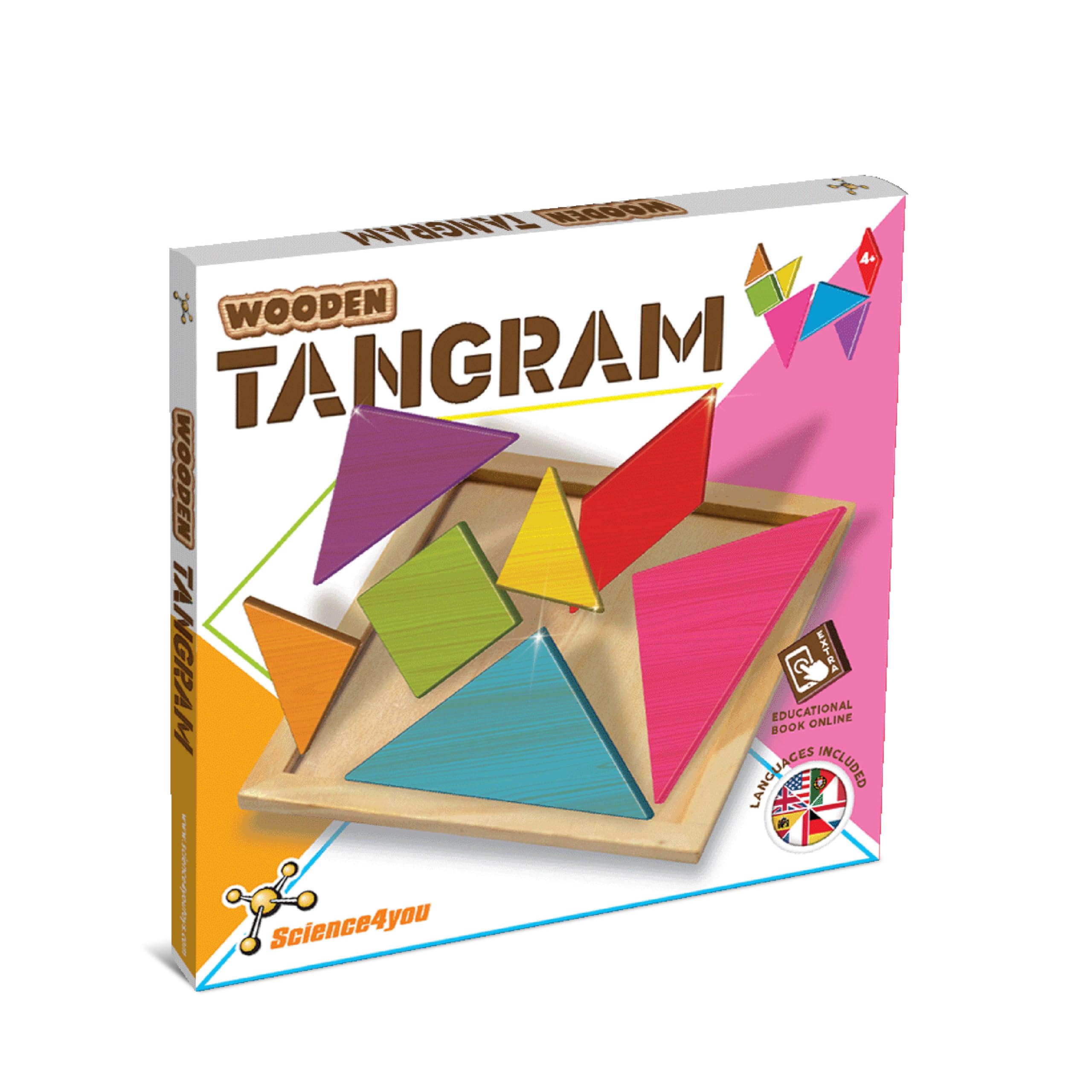 Science4you Wooden Tangram Puzzles for Kids 3 4 5 6 Years Old – Wooden Tangram Jigsaws, Vintage Figures Game, Mind Game for Childrens, Montessori Educational Toy for Boys & Girls Age 3 4 5 6+ Years