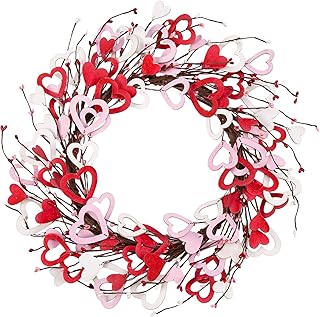 18 Inch Valentine's Day Heart Shaped Wreath for Wedding Party Anniversar...