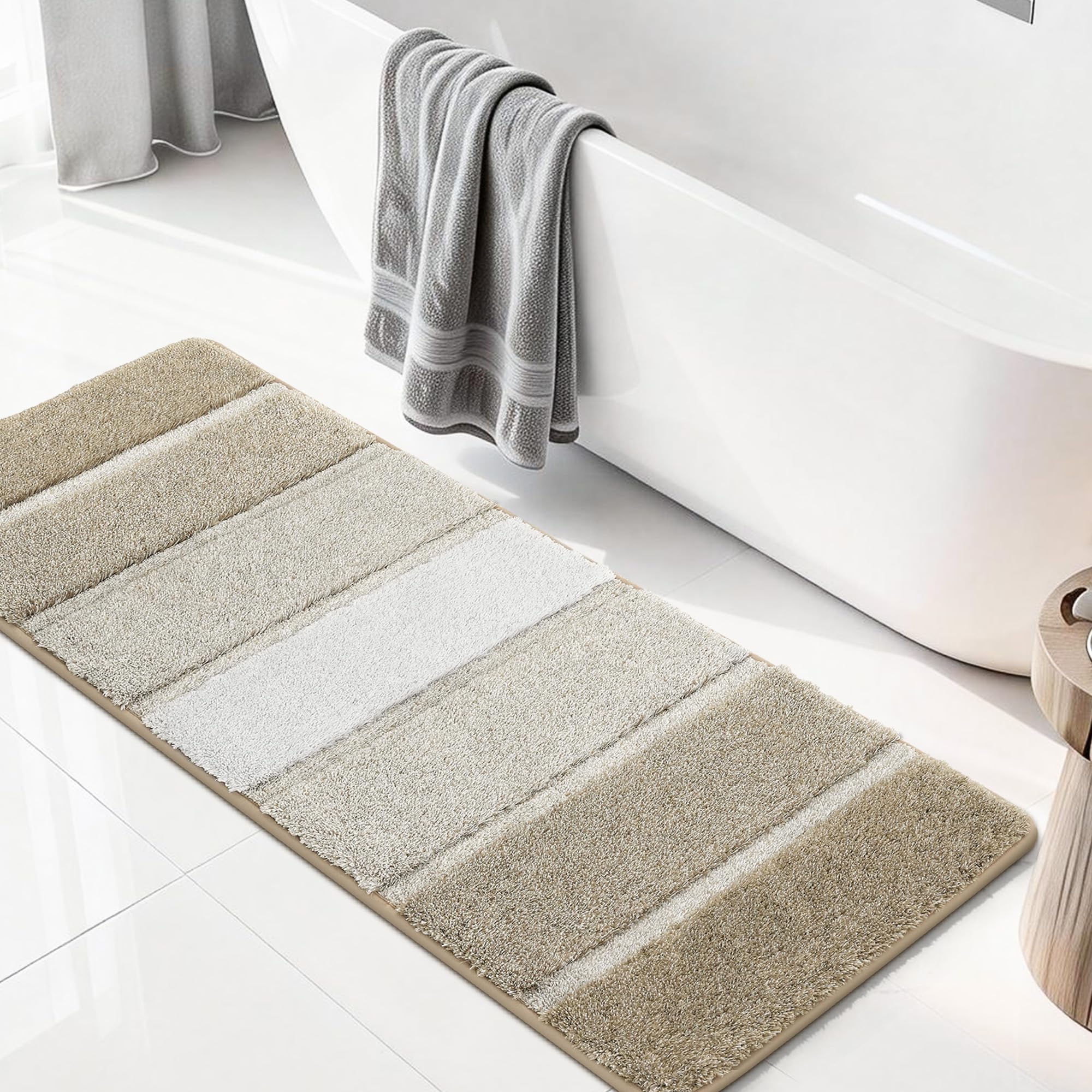 COSY HOMEER Badezimmerteppich 50 x 150 cm, Beige