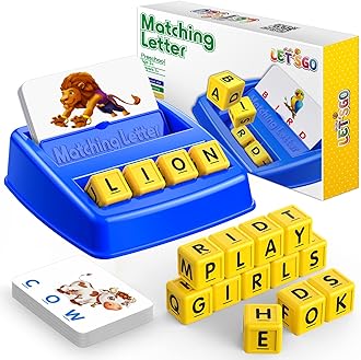 SAITCPRY Educational Toys for 3 4 5 Year Old for Toddlers 2-4 Year Matching Letter Games for 3-5 Montessori Toys for Kids Toy for Ages 2-4 4-6 (Blue/Yellow)