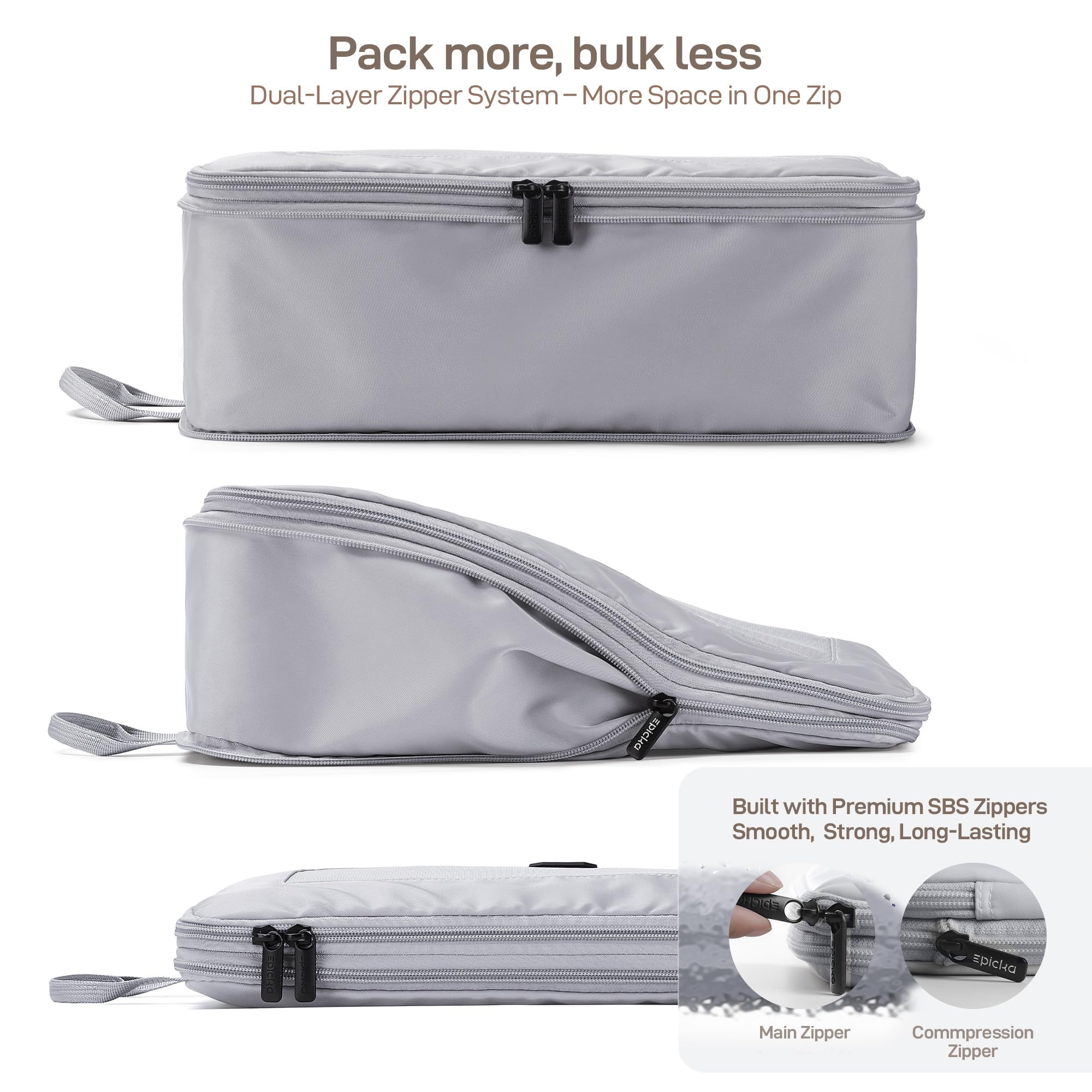 EPICKA TripCozy - Ensemble de 4 cubes de rangement de voyage avec 6 sacs organisateurs durables à partie supérieure en maille, accessoires de voyage extensibles pour le transport, bagages