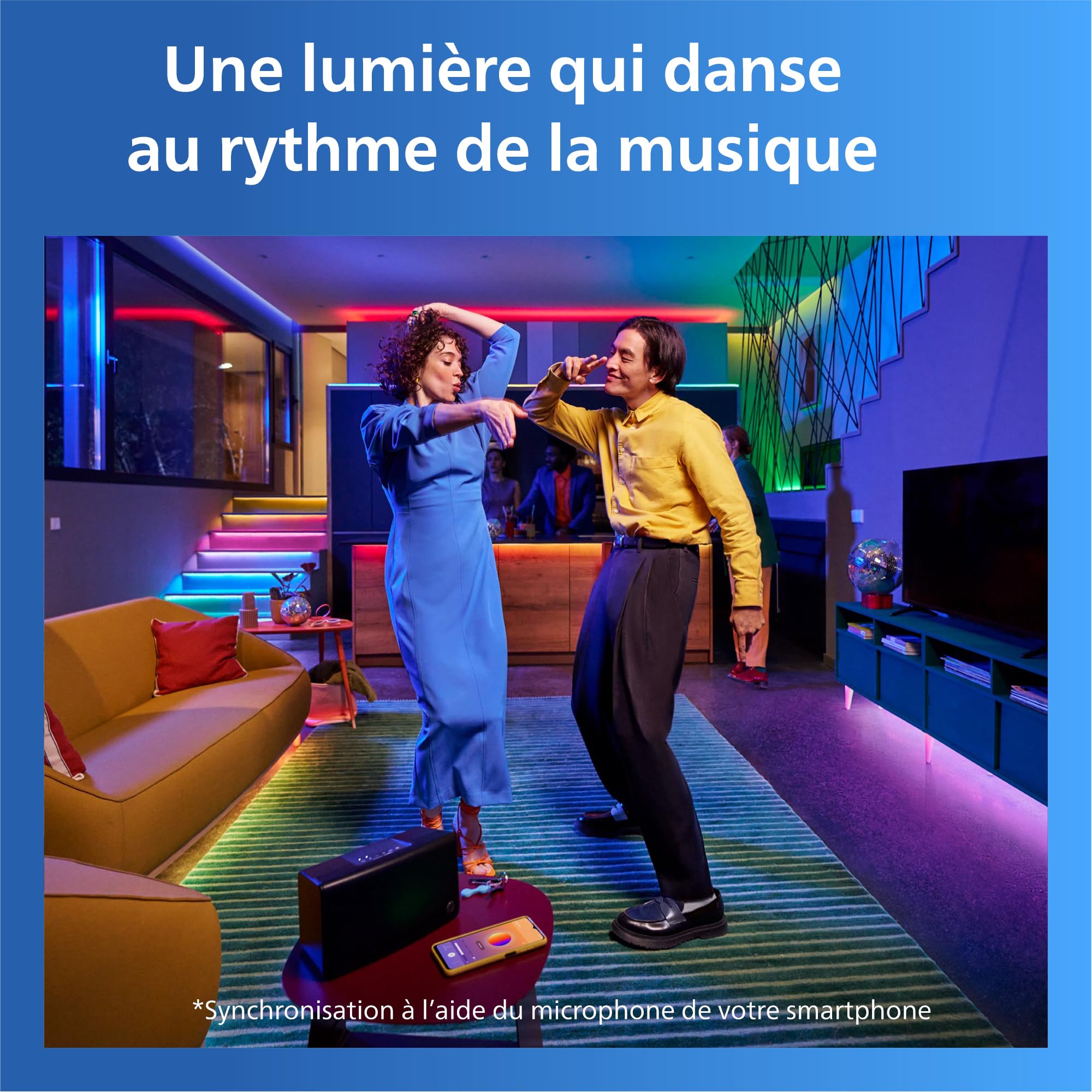 Philips Smart LED, Bande LED RGB avec Lumière Multicolore, 15m, Blanc