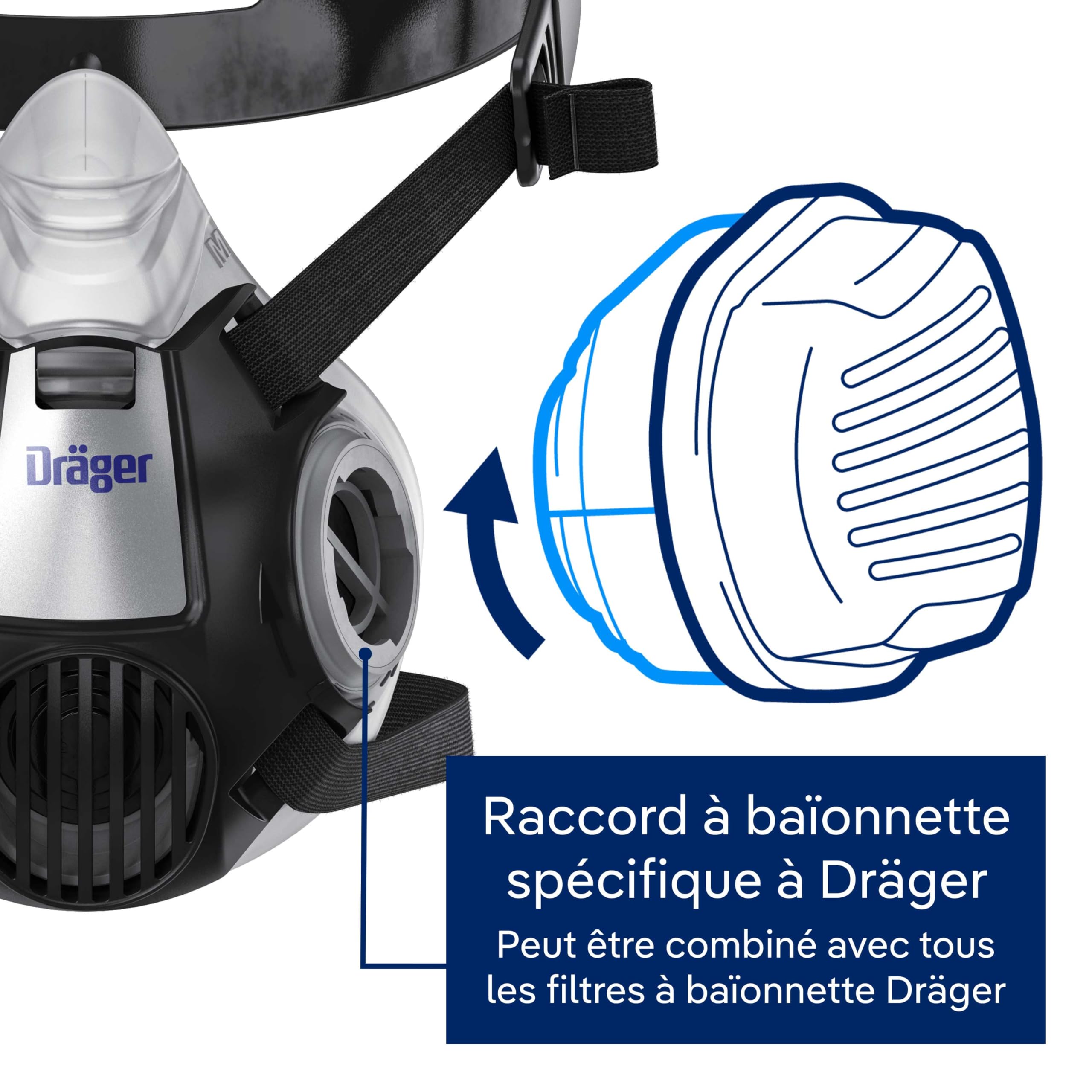 Dräger X-plore 3300 Masque de protection respiratoire réutilisable | Demi-masque en taille S, M ou L, sans filtre