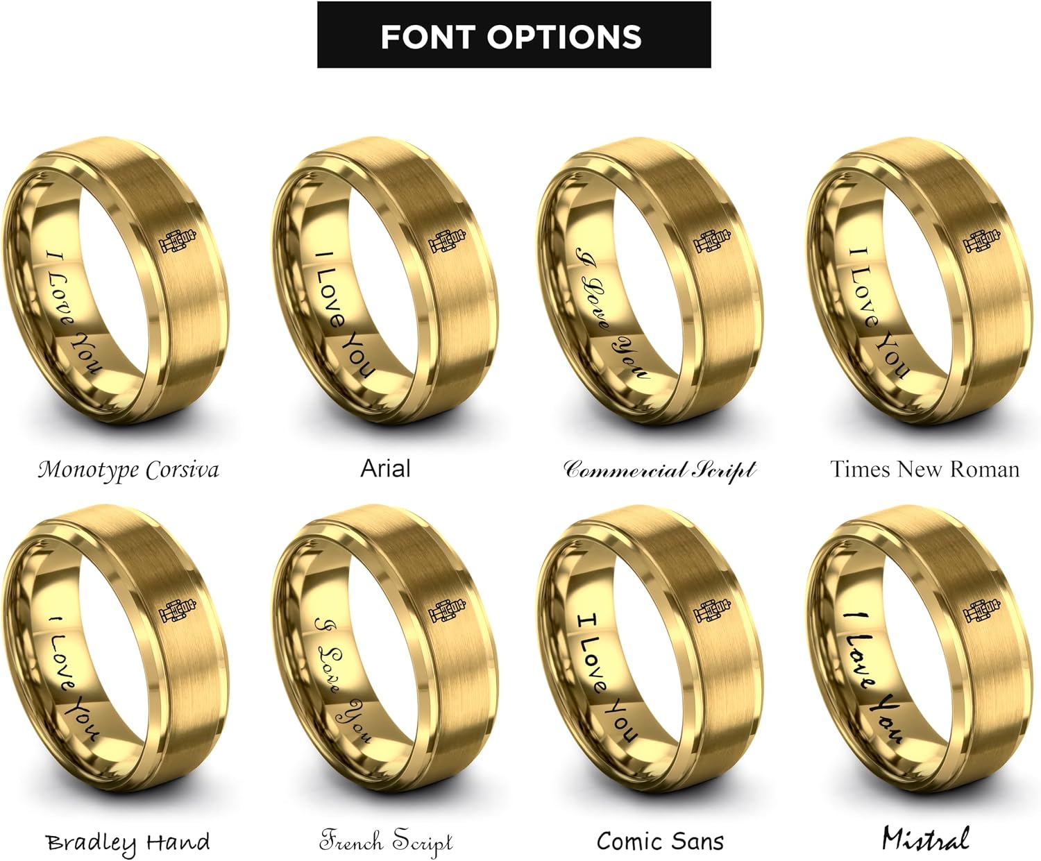 Toy Soldier Ring - Gift for Toy Collector - Anniversary Wedding - Personalized Custom Engraving - Flat Dome Bevel - Black Yellow Gold Silver - Men Women - 8mm - Brushed Polished - Band - Tungsten image 5