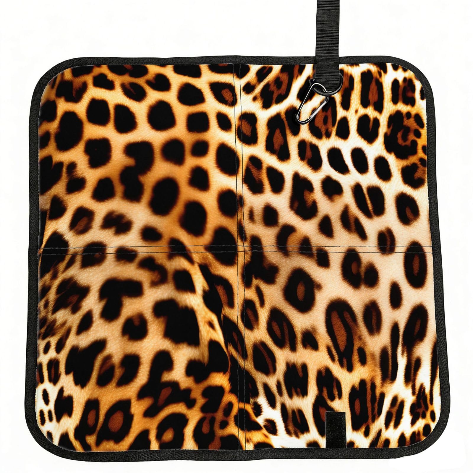 NImongt Leopard Animal Print Print Portable Chair Pad Foldable Seat Cushion Outdoor Seating Office Picnic Camping