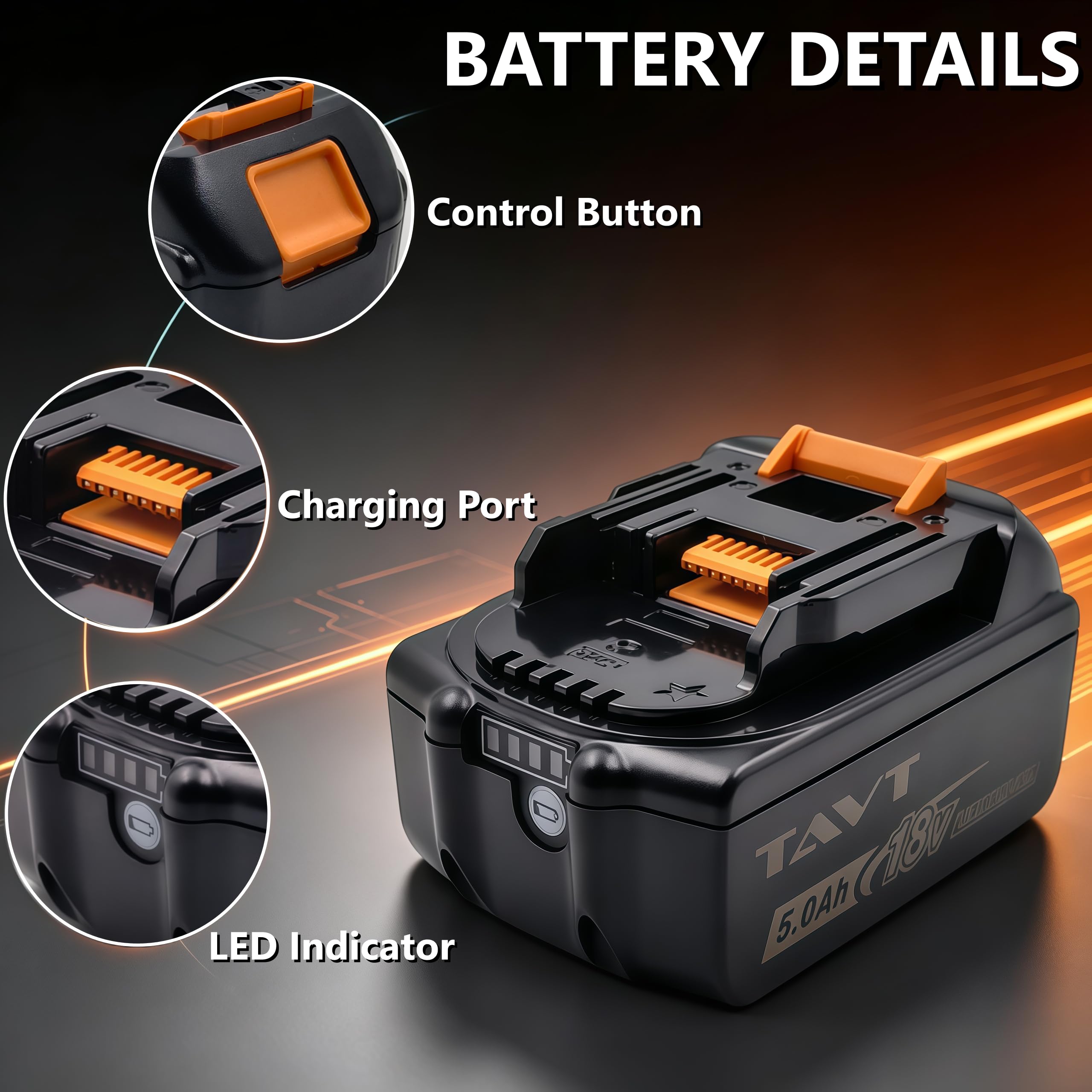 Batería de 18 V 5 Ah BL1850 y DC18RC compatible con batería Makita 5.0ah 18V BL1850B, BL1860, BL1860B, BL1840, BL1830, BL1820