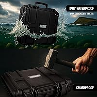 Vista 4 de Durabox All Weather Hard Case 16 x 14 x 4” - TSA Approved Hard Shell Travel Case with Customizable Foam for Laptops, Electronics, Guns, Pistols and