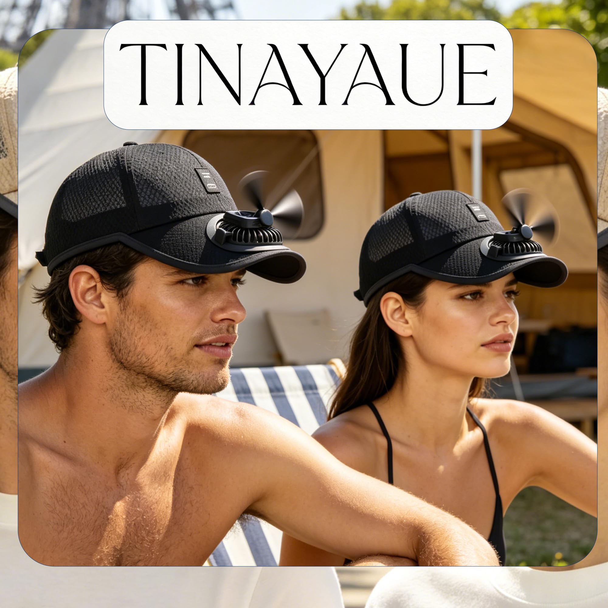 TINAYAUE Cappellino da baseball con ventilatore (solare + USB) + display + 3 velocità | Cappello visiera robusto | Maglia traspirante & stile berretto classico per esterno