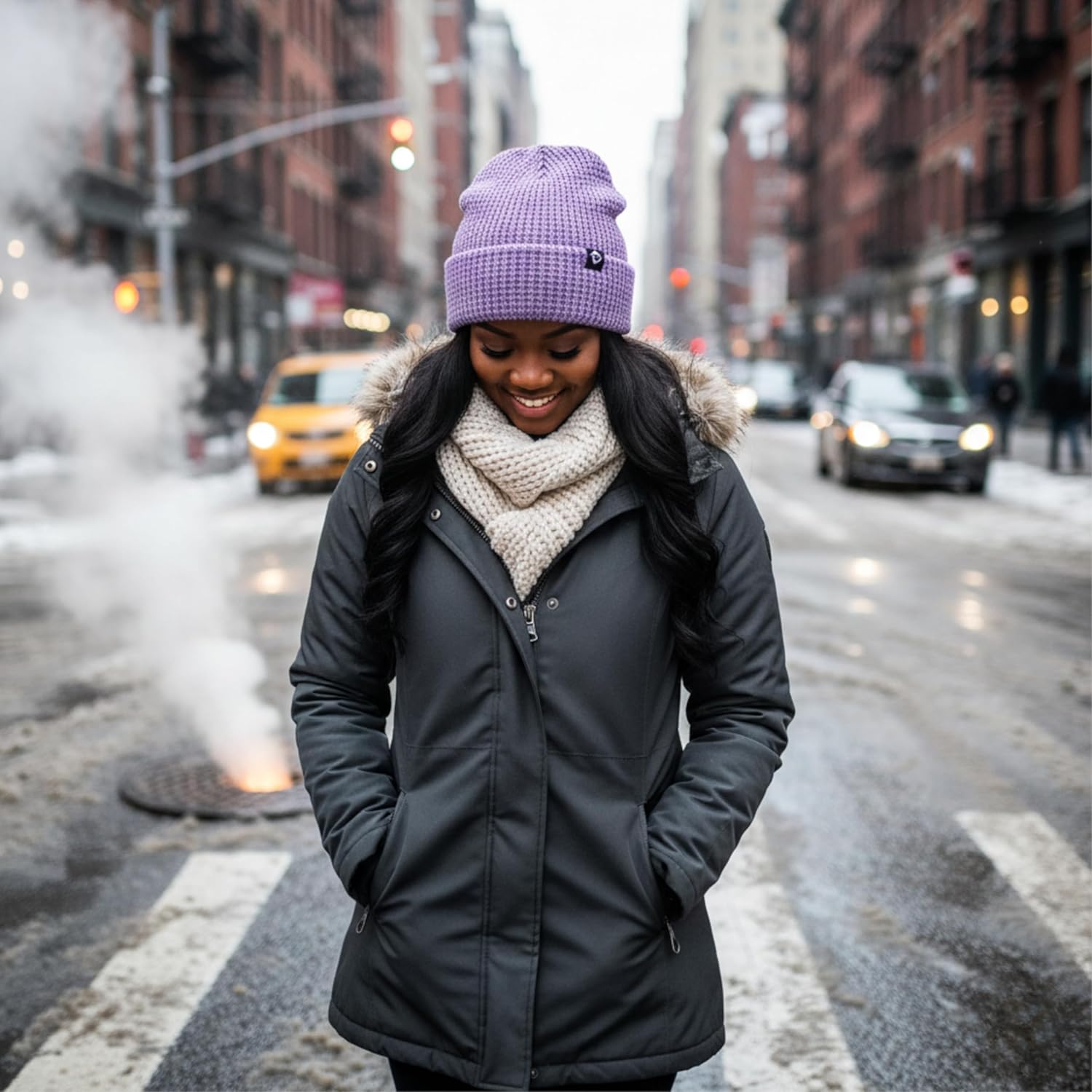 Funky Junque Basics Waffle Knit Winter Beanie – Warm Hats for Men & Women, Cozy Mens Beanies, Durable Premium Toboggan Hat - Image 2