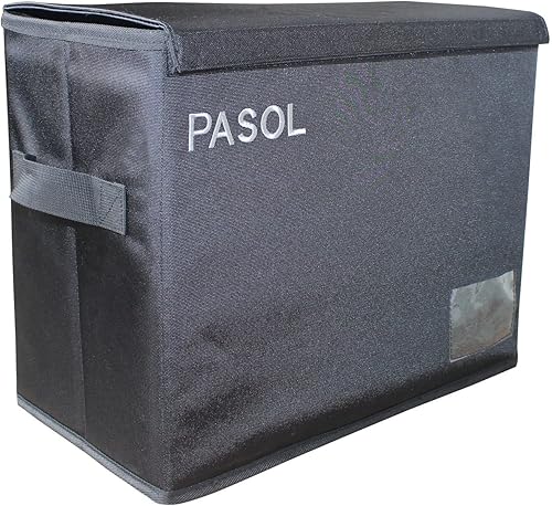 PASOL Caja de almacenamiento para cómics plegable larga para cómics con asas y ranura para etiquetas contenedor de cómics de gran capacidad