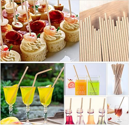 Miniatura 5 de Paquete de 200 pajitas de papel biodegradables, flexibles de papel kraft marrón para jugos, batidos, batidos, pajitas desechables y ecológicas para