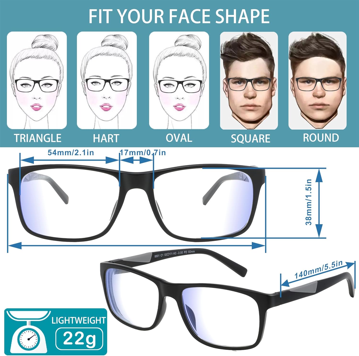 Near sighted Distance Glasses Men,NearSighted Far Vision Driving Eyeglasses,Women Farsighted Myopia Eye Glass - Image 7