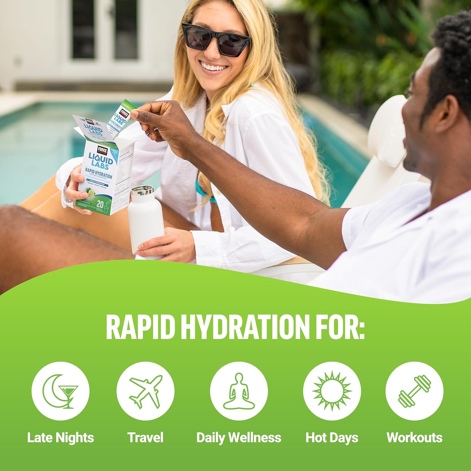 Force Factor Liquid Labs Electrolytes Powder Packets—Lemon Lime—Hydration Packets to Make Electrolyte Water with 5 Essential Electrolytes, Vitamins, Minerals, and Antioxidants, 40 Stick Packs, 2-Pack