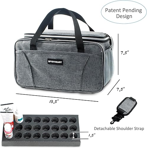 Miniatura 5 de SFYBYHEART Almacenamiento de pintura acrílica, organizador de manualidades, organizador de suministros de arte, bolsas de arte, soporte para