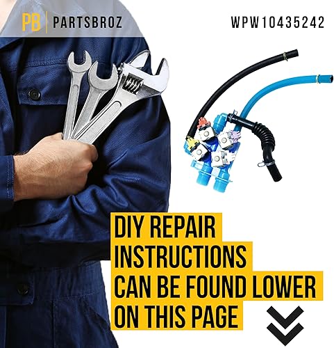 Miniatura 6 de PartsBroz WPW10435242 - Conjunto de válvula de entrada de agua, compatible con lavadora Whirlpool Maytag, reemplaza AP6021375 W10435242 2311853