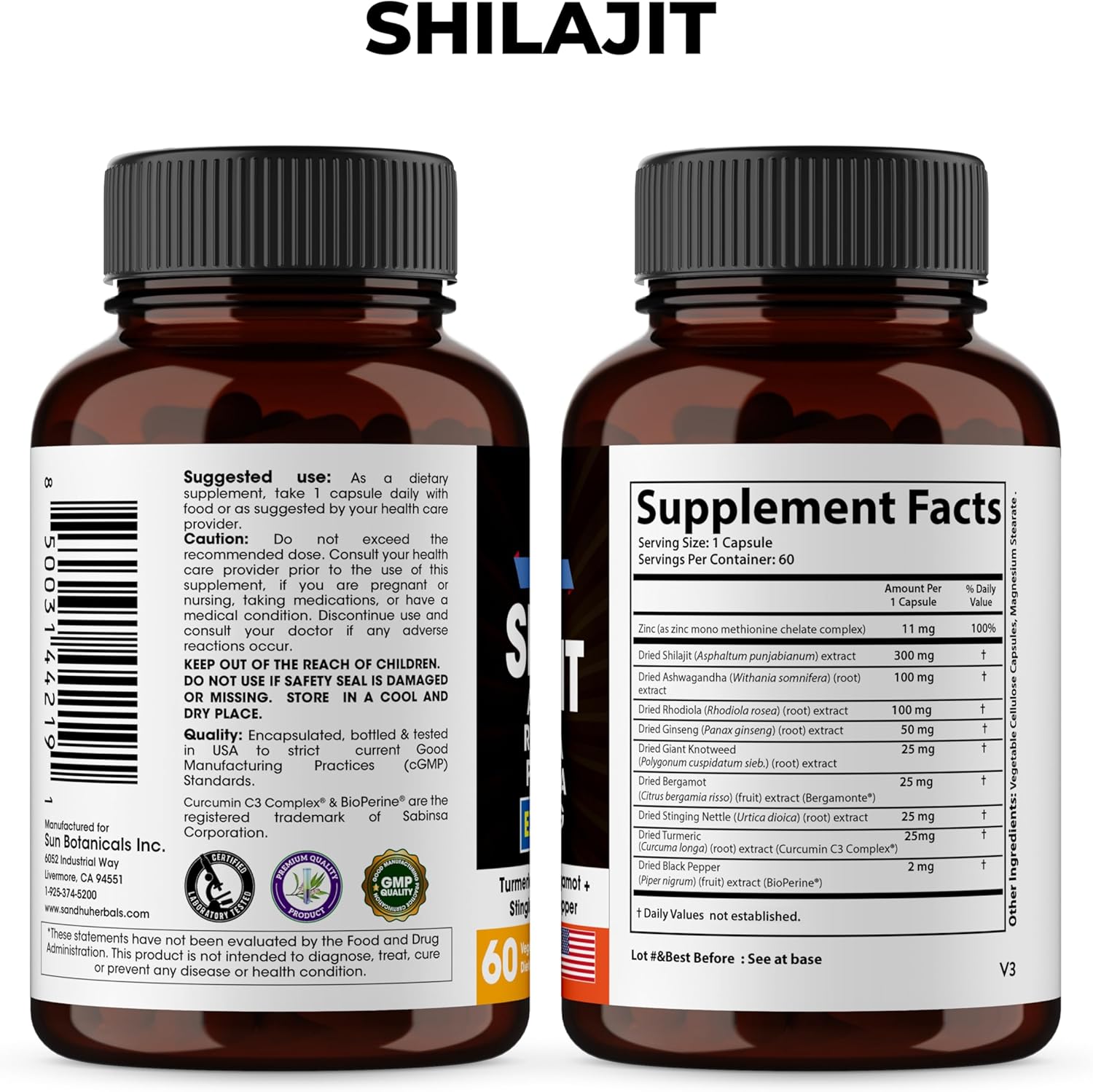 SANDHUHERBALS Sandhu Herbals Bundle - Sea Moss, Shilajit, Black Seed Oil, Ashwagandha, Ginger, Rhodiola Rosea, Panax Ginseng, Stinging Nettle