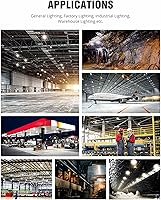 Vista 3 de Q QINGCHEN Luz LED blanca de 4000 K de alta bahía de 150 W 0-10 V Dimmalbe, certificado ETL UFO High Bay LED Shop Light para fábrica, trabajo