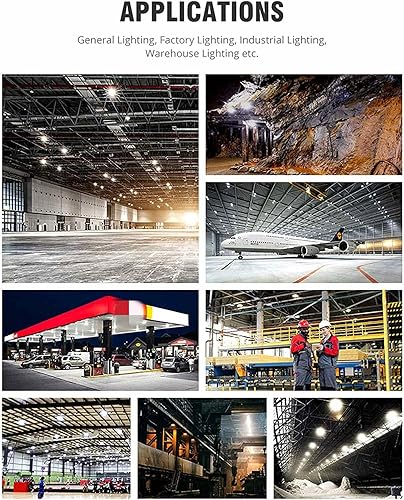 Miniatura 4 de Q QINGCHEN Luz LED blanca de 4000 K de alta bahía de 150 W 0-10 V Dimmalbe, certificado ETL UFO High Bay LED Shop Light para fábrica, trabajo,