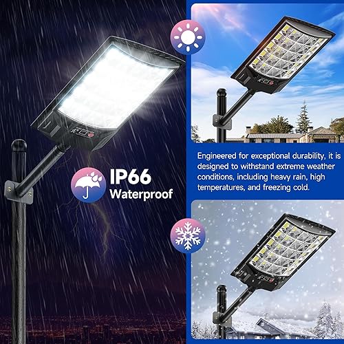 Miniatura 3 de Farolas solares para exteriores, 6500 K exteriores, impermeables, luz de calle LED del atardecer al amanecer, lámparas de gran angular con sensor de