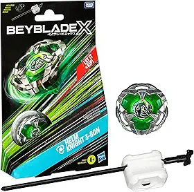 Beyblade X, Pião, Helm Knight 3-80N - Conjunto de Brinquedo Tipo Defesa, Giro à Direita, Inclui Lançador - A partir de 8 Anos