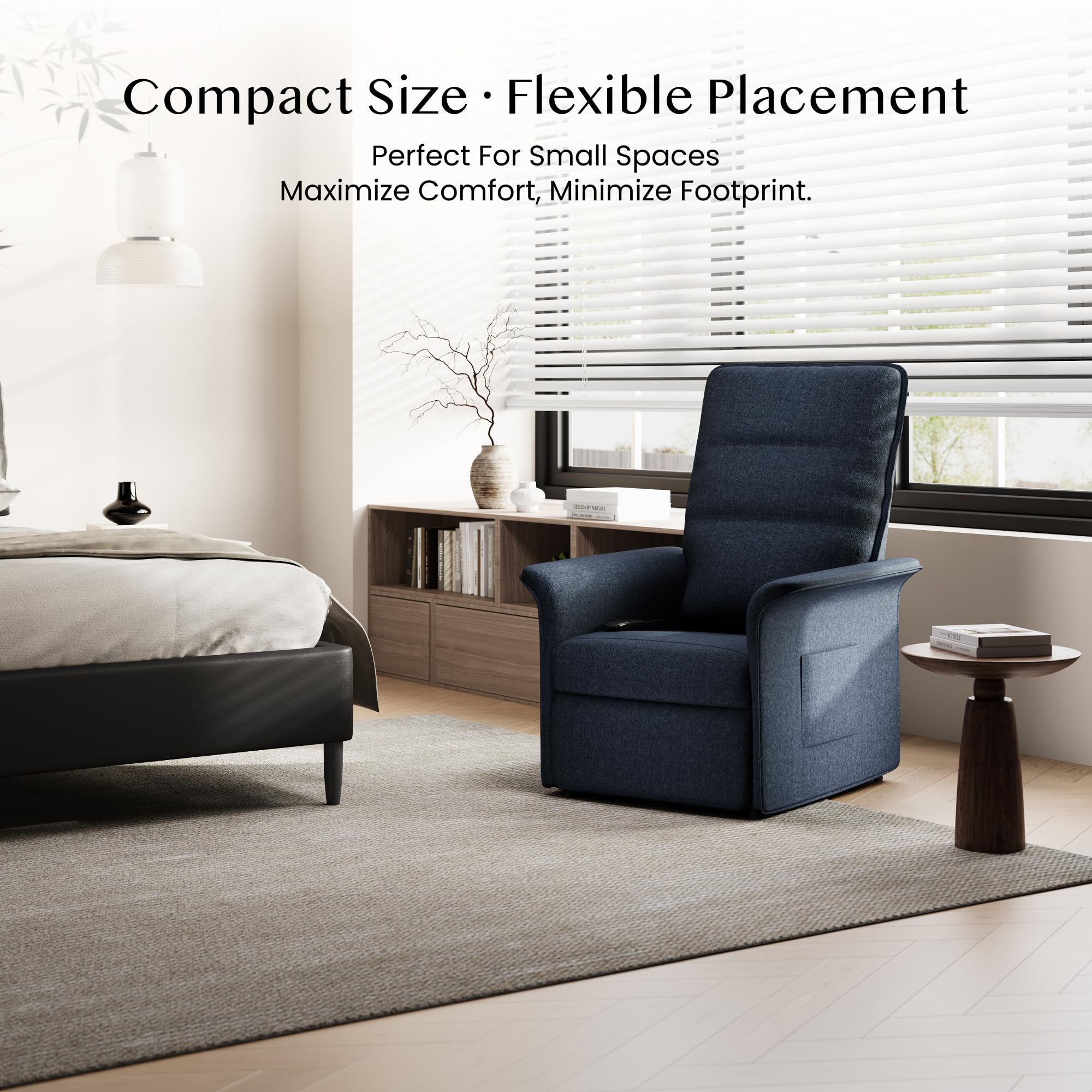FLEXISPOT Fauteuil Relax Électrique, Fauteuil Inclinable avec Dossier Réglable 105°-155°, Fauteuil TV pour Chambre, Salon et Home cinéma, Gris Foncé