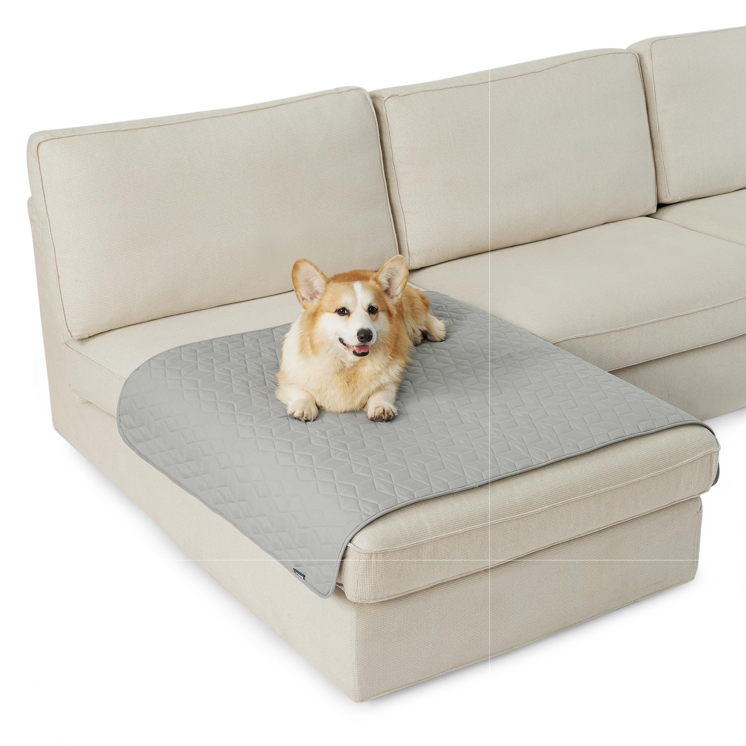 Bedsure Manta Impermeable para Perros - Protector de Sofá y Cama Antideslizante, Antipelos Mascotas para Gatos, Lavable, Resistente a Arañazos y Manchas, Grande y Pequeño (102x127cm, Gris) OEKO-TEX STANDARD 100