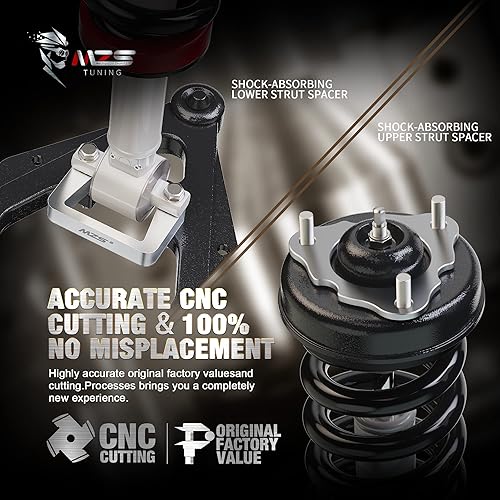 Miniatura 3 de MZS Kit de nivelación de 2 pulgadas, espaciadores de puntal de elevación delantero superior e inferior compatible con Silverado Sierra Yukon